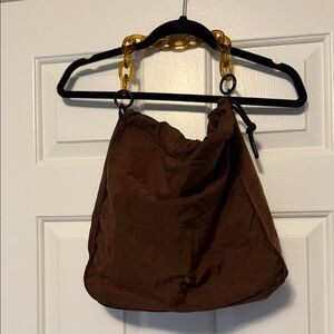 Chic Brown Bag with Amber Chain